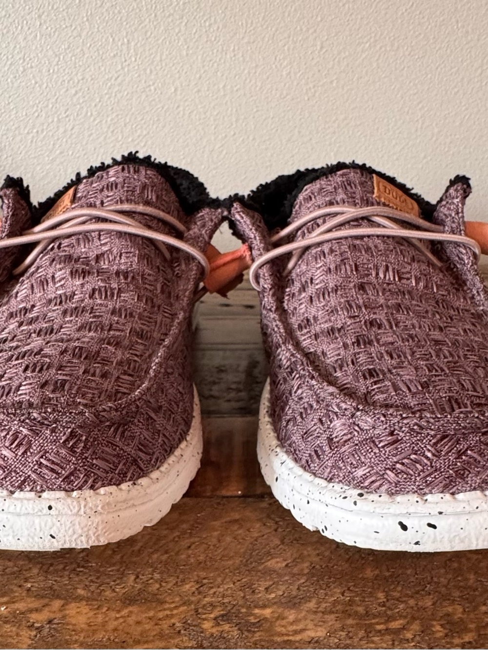 Hey Dude Women’s Wendy Warmth Casual Woven Slip-On Loafers in Mauve - Picture 3 of 11